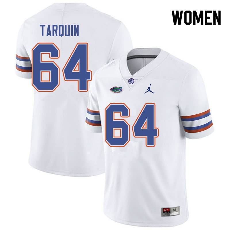 Women's NCAA Florida Gators Michael Tarquin #64 Stitched Authentic Jordan Brand White College Football Jersey UGI8865FE